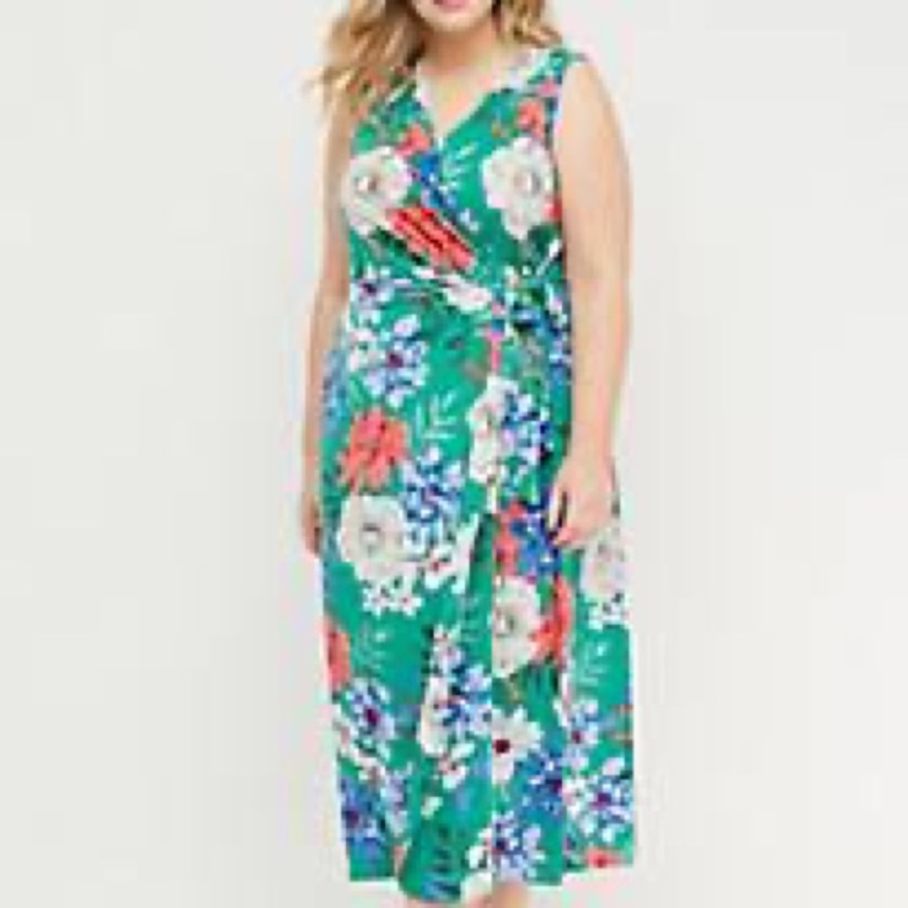 Petite LaneBryant Floral Faux-Wrap Maxi Dress